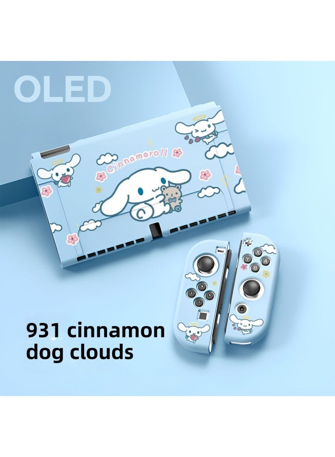 Switch Oled Protective Shell TPU Soft Shell Manufacturer Split Protective Cover OLED Color Shell Manufacturer-Product Color:931 Yugui Dog Clouds-TPU Soft Shell-OLED - Image 1