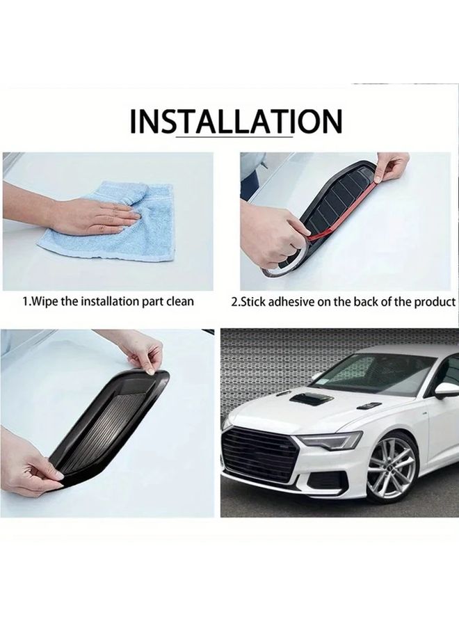 Carbon Fiber Hood Scoop Cover Universal Fit Turbo Air Flow Vent Front Position High Performance - Image 3