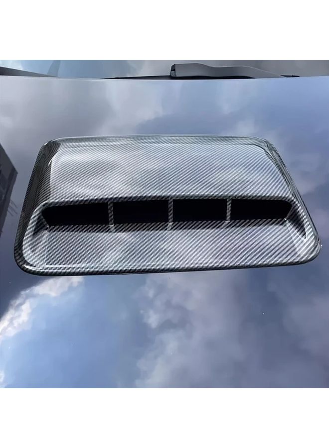Carbon Fiber Hood Scoop Cover Universal Fit Turbo Air Flow Vent Front Position High Performance - Image 1