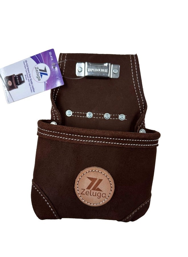 Zeluga 20-418 Heavy Duty Suede Leather Chal Reel Tool Pouch with Tape Holder, Brown - Image 1