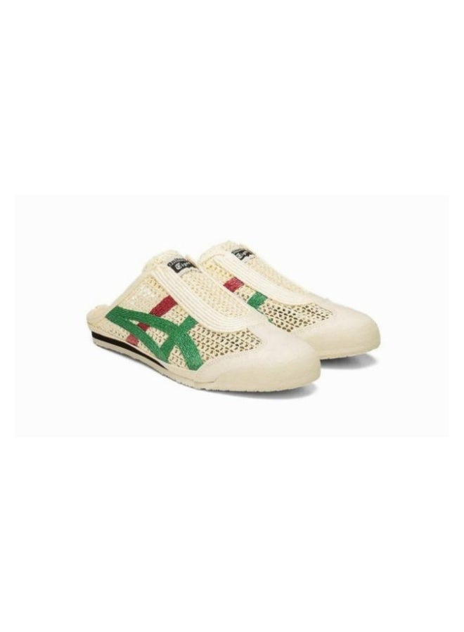 Onitsuka Tiger MEXICO 66 SABOT Summer Casual Slide Sandals - Beige/Green/Red - Image 3