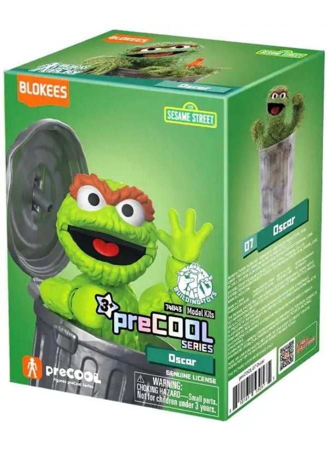 Blokees Sesame Street Oscar the Grouch PreCool Model Kit | Collectible Building Figure Toy | Genuine Licensed Character with Trash Can Accessory | For Kids Ages 3+ - Image 1