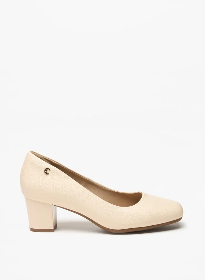 لو كونفورت Women's Textured Slip-On Pumps with Block Heels