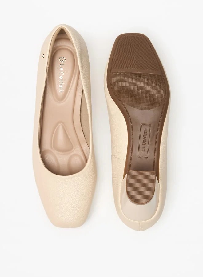 لو كونفورت Women's Textured Slip-On Pumps with Block Heels