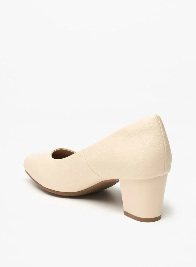 لو كونفورت Women's Textured Slip-On Pumps with Block Heels