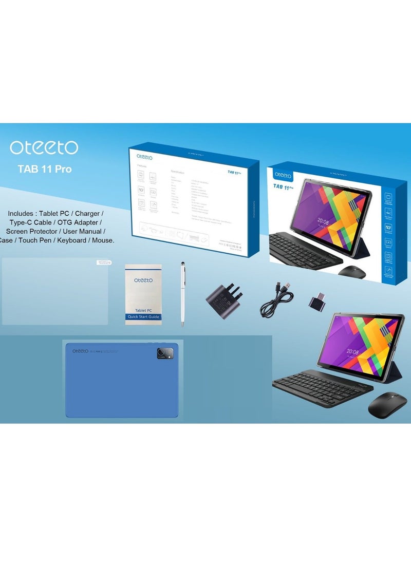 Oteeto - Oteeto Tab 11 Pro 10.1 Inch Display Android Tablet With 8 GB RAM 512 GB ROM and 6000 mAh Battery Blue - Image 1