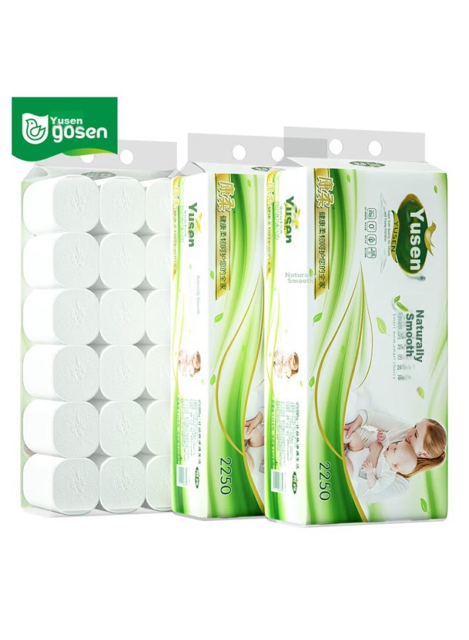 Yusen Coreless Toilet Paper, Natural Softness, 6-ply, 125g*18 Rolls, 2 Packs, 36 Rolls, 9 Jin, Bathroom Tissue, Hand Towels For Home Use - Image 1