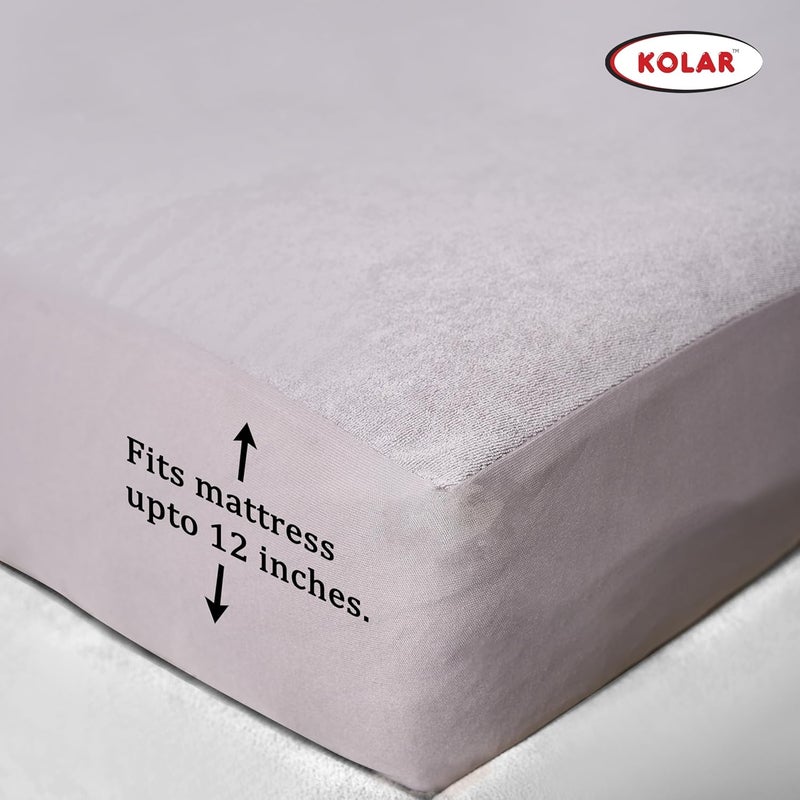 Kolar Premium Cotton Feel Mattress Protector 100 Water Proof Protector King Size 78x72 Inches Breathable and Hypoallergenic Ultra Soft Fitted Bed Protector Cover King Grey - Image 4