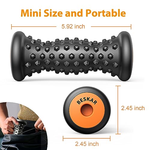 BESKAR Foot Massager Roller for Plantar Fasciitis Relief, Portable, Deep Tissue Muscle Massage, Foot Arch and Heel Pain, Reflexology Tool - Image 4
