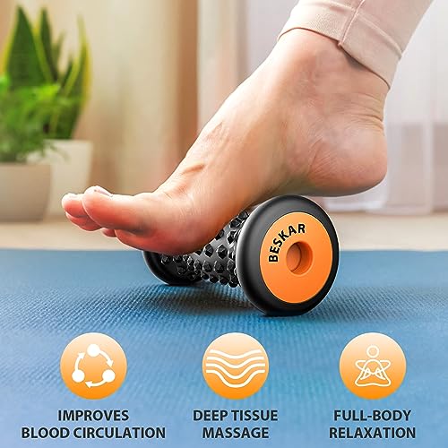 BESKAR Foot Massager Roller for Plantar Fasciitis Relief, Portable, Deep Tissue Muscle Massage, Foot Arch and Heel Pain, Reflexology Tool - Image 2