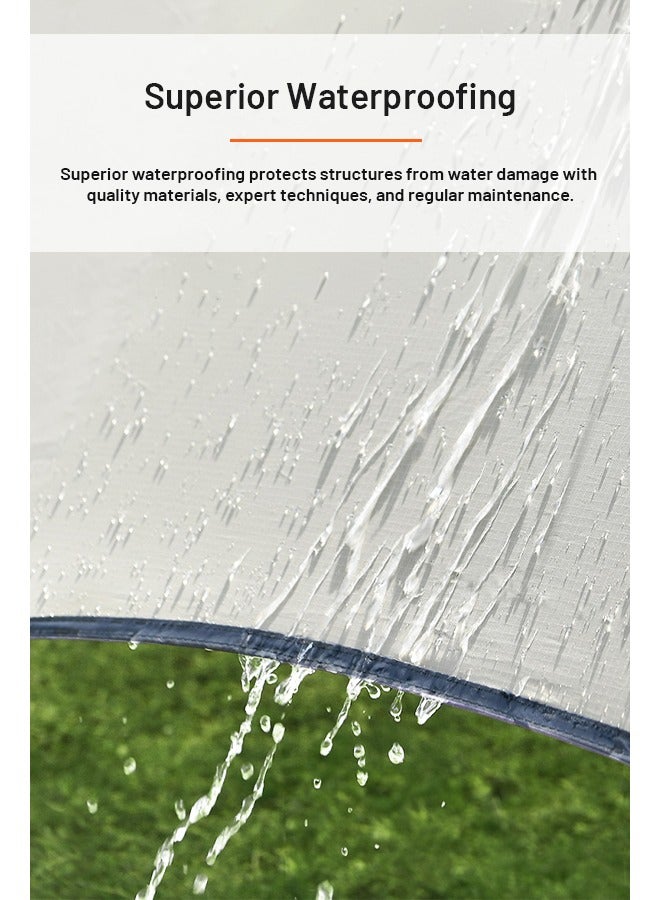 بورودو خيمة تخييم مع حماية من الأشعة فوق البنفسجية ومقاومة للماء بدرجة 500 مم / ارتفاع 2.4 متر / مقاومة للرياح / خيمة سهلة وسريعة التجميع - أبيض فاتح - Image 3