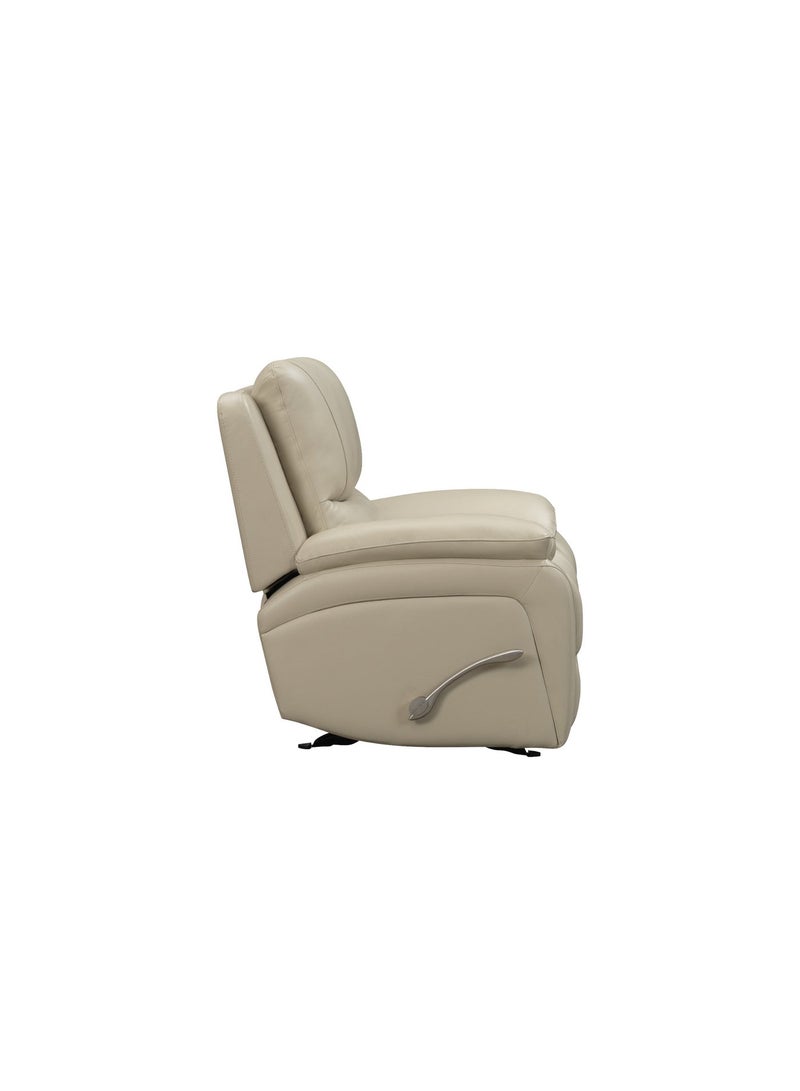 KING KOIL Isobella Manual Rocker Recliner, Leather Cream - Image 4