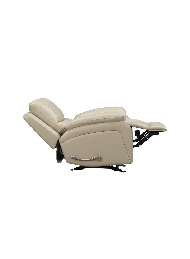 KING KOIL Isobella Manual Rocker Recliner, Leather Cream - Image 5