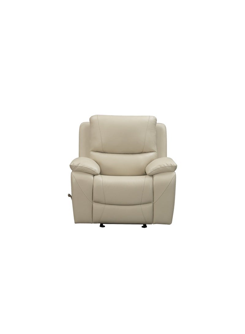 KING KOIL Isobella Manual Rocker Recliner, Leather Cream - Image 2