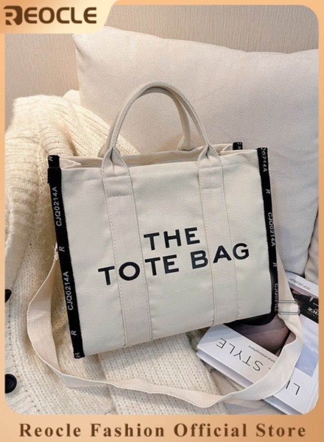 REOCLE Womens Tote Bag with Letter Print Small Satchel Bag Fashion Crossbody Purse Mini Stylish Handbag for Travel  Work  Everyday - Image 1