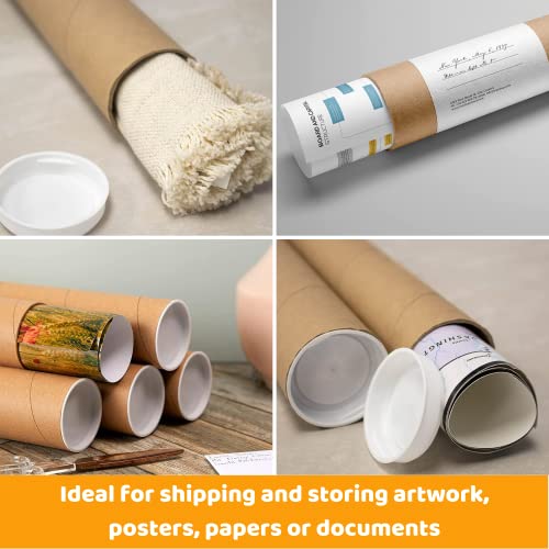 SAVUK Mailing Tubes with Plastic Caps Shipping Cardboard Blueprints Artwork Poster Extra Heavy-Duty Thickness Posters, Art Prints Multipurpose Documents Storing (1 Pack) 2x18 inch - Image 5