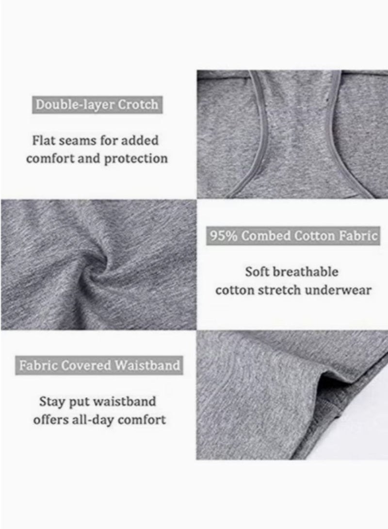 Pack of 3 Women's Cotton High Waist Full Coverage Hipster Panty, Free size Black/Beige/Grey  - Image 4