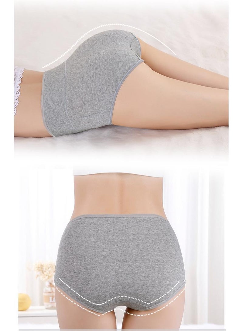Pack of 3 Women's Cotton High Waist Full Coverage Hipster Panty, Free size Black/Beige/Grey  - Image 3