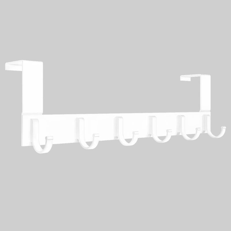 Anjuer All-round well-engineered practical build Over the Door Hook Hanger Heavy Duty Coat Towel Bag Robe Storage - 6 Hooks Aluminum Brushed Finish (White) Priority based order prep - Image 1