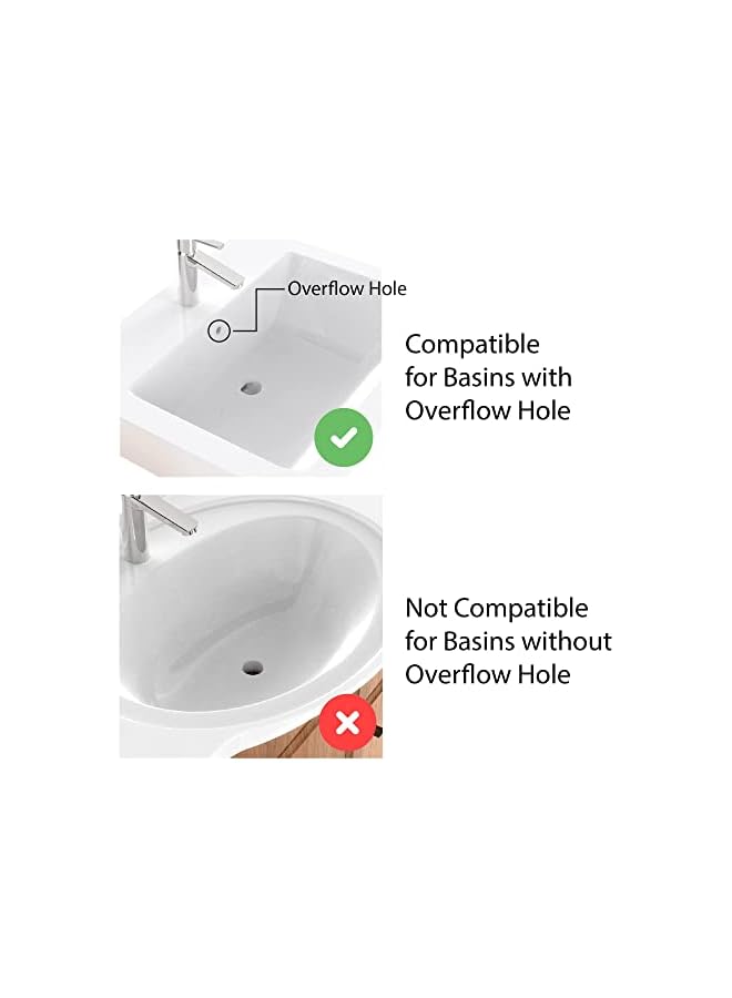 The Bros Slotted Pop Up Sink Plug in Chrome Finish, Strainer Accessories Basin Sink Waste, Modern Bathroom Sink Waste Plug with Overflows - Image 4