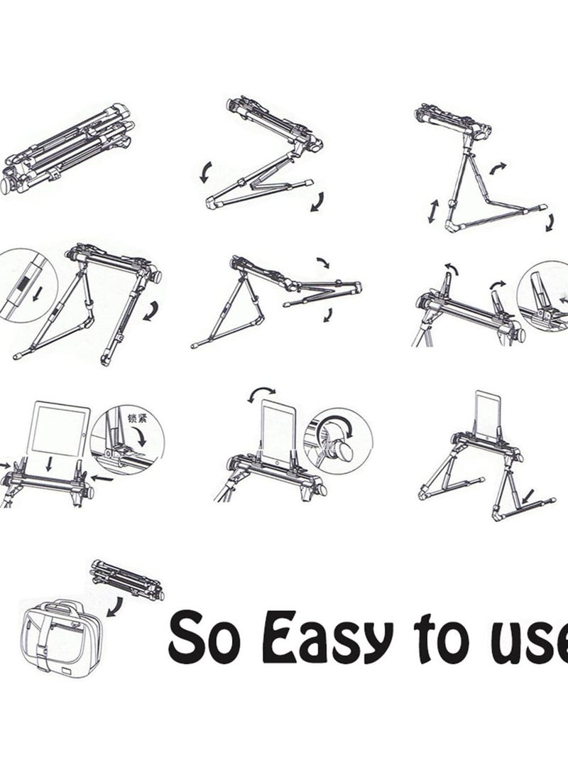 Holder for Bed Sofa Desk , Foldable Tablet Stand Holder Fit for iPad iPhone Cellphone Tablet Kindle, Aluminum - Image 3