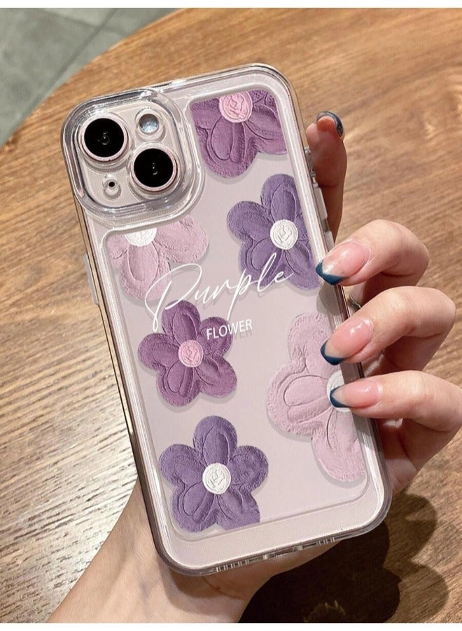 ShebSheb Designed for iPhone 15 Case ,Clear Flower Soft & Flexible Shockproof Floral Women Phone Cover - Image 2