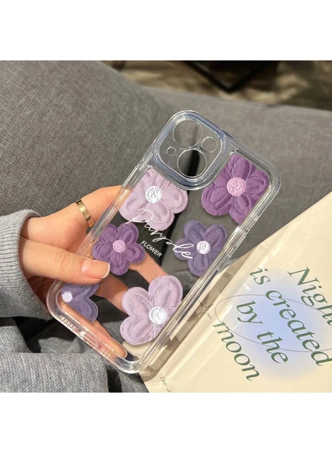 ShebSheb Designed for iPhone 15 Case ,Clear Flower Soft & Flexible Shockproof Floral Women Phone Cover - Image 3
