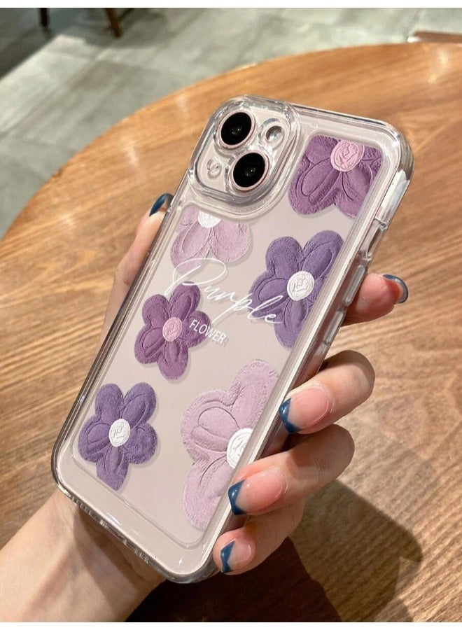 ShebSheb Designed for iPhone 15 Case ,Clear Flower Soft & Flexible Shockproof Floral Women Phone Cover - Image 4