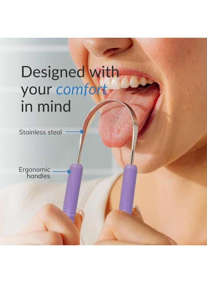 أداة تنظيف اللسان من الفولاذ المقاوم للصدأ، لون عشوائي، قطعة واحدة، للعناية بصحة الفم والمساعدة في مكافحة رائحة الفم الكريهة - Image 4