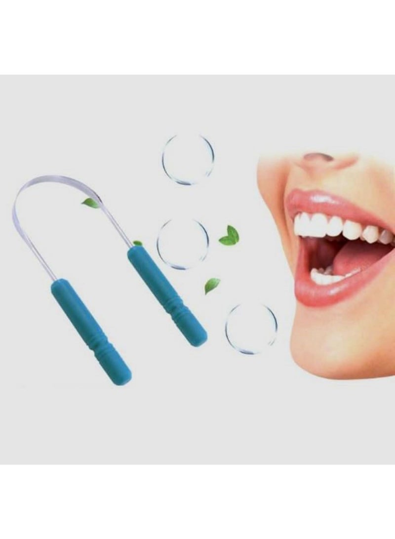 أداة تنظيف اللسان من الفولاذ المقاوم للصدأ، لون عشوائي، قطعة واحدة، للعناية بصحة الفم والمساعدة في مكافحة رائحة الفم الكريهة - Image 2