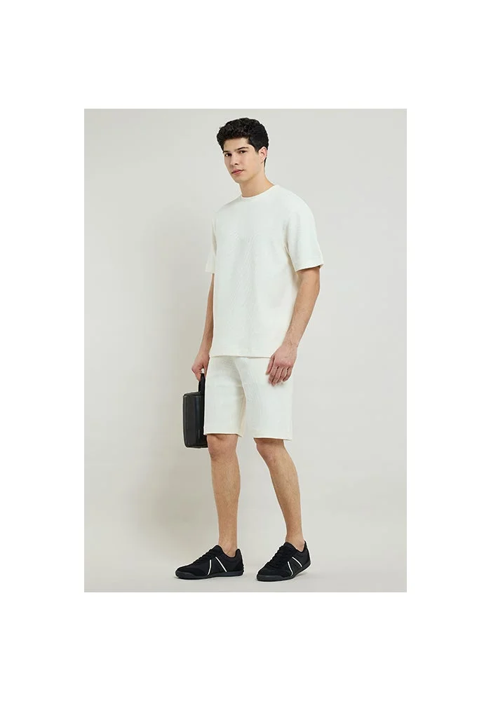R&b Ribbed T-Shirt with Crew Neck and Short Sleeves
