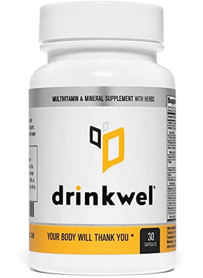 drinkwel - Better Mornings Premium Multivitamin Supplement Liver Cleanse Detox Immune Support Milk Thistle Vitamin C Zinc Magnesium 30 Count - Image 1