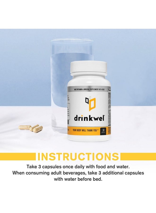 drinkwel - Better Mornings Premium Multivitamin Supplement Liver Cleanse Detox Immune Support Milk Thistle Vitamin C Zinc Magnesium 30 Count - Image 1