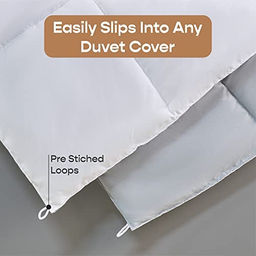SleepyCat Luxurious All Season Reversible Comforter - Hotel Like Feel with Down Alternative Lightweight Microfiber Fill, Single Size 90X60 Inches (200 GSM, Rhino Grey & Coconut White), 200 tc - Image 4
