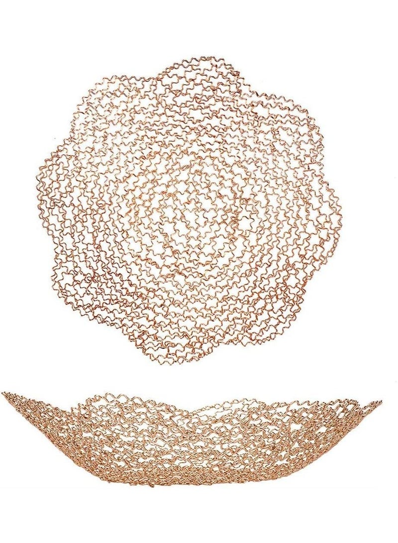 SYOSI Decorative Bowls for Home Decor and Centerpieces - Gold Vegetable Fruit Bowl for Kitchen Counter, Table Centerpieces for Dining Room and Living Room Decor, Fruit Basket for Kitchen (Large） - Image 1