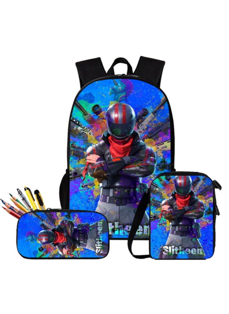 FORTNITE Fortnite Backpack with Large Capacity Three Piece Backpack and Student backpack 