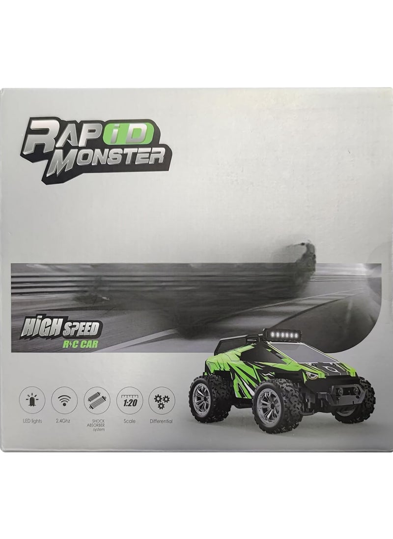 Generic - RC Car , Remote Controlled Car from 3 4 5 6 7 8 9 Years, High Speed 20 km/h, RC Off-Road Truck RC Crawler with 2.4 GHz, 2 Batteries, RC vehicle , only green color available - Image 1