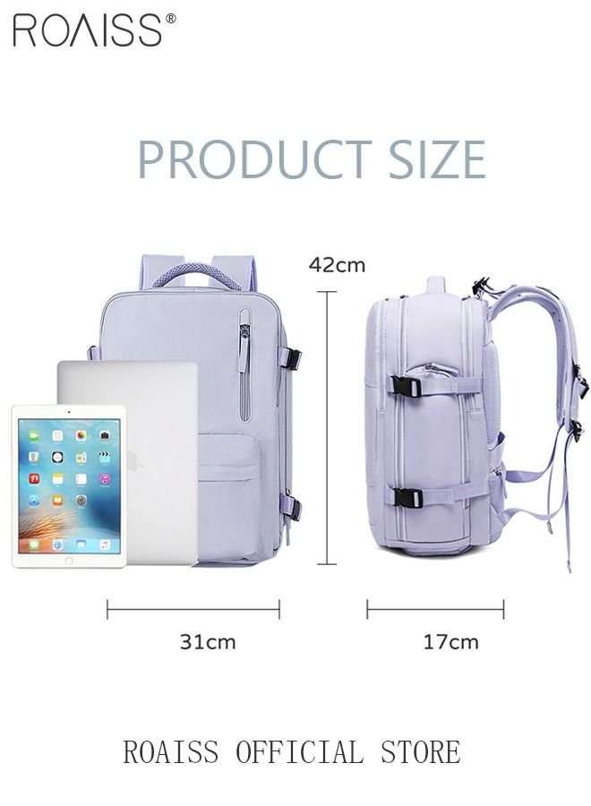 roaiss Travel Backpack for Men Women Carry On Backpack with USB Charging Port Shoe Compartment 15.6 Inch Laptop Backpack Flight Approved College School Bag Casual Daypack for Weekender Business Hiking - Image 5