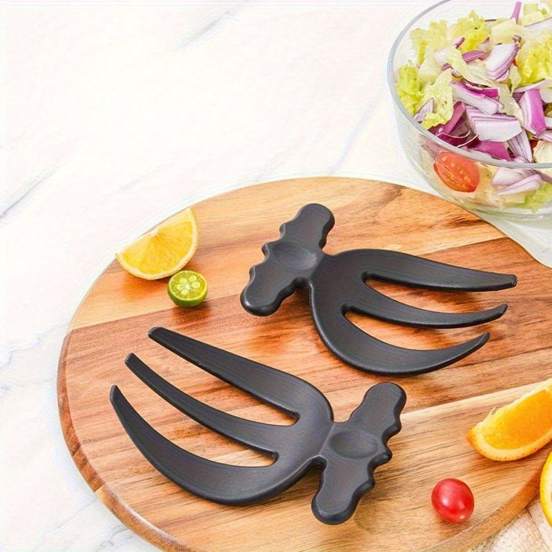 2pcs White Kitchen Fruit And Vegetable Mixing Fork Salad Tool - Image 1