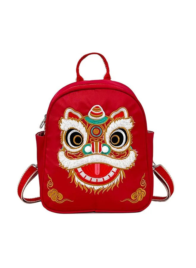 Take Two Kids Red Nylon Lion Dance Backpack