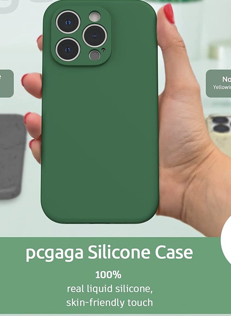 Liquid Silicone Case for iPhone 14 Pro Max with Screen Protector [Camera Protection] [Microfiber Lining] Slim Shockproof Protective Phone Cover, 6.7 Inch, Clover Green - Image 5