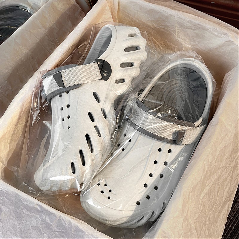 Croc Shoes Men'S Sandals Summer Non-Slip Soft-Soled Outer Wear Boys' Bobo Toe Slippers - Image 2