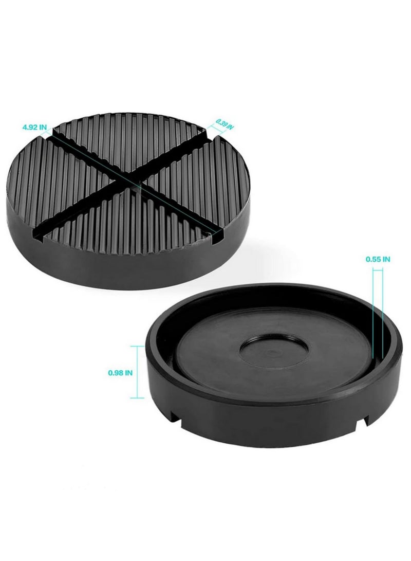 5pcs Floor Slotted Car Jack Pad Frame Protector Guard Adapter Jacking Disk Pad Tool for Pinch Weld Side Lifting Disk 12.5cm Heavy Duty Non Slip Vehicle Lift Support Pad with Rubber Construction - Image 2