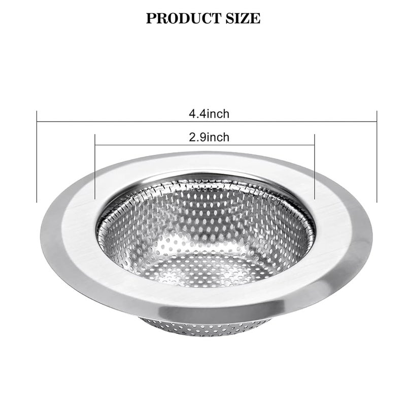 sulfar Stainless Steel Kitchen Sink Strainer Heavy-Duty Sink Jali Basin Drain Basket Filter (Chrome), 15 Cm - Image 2