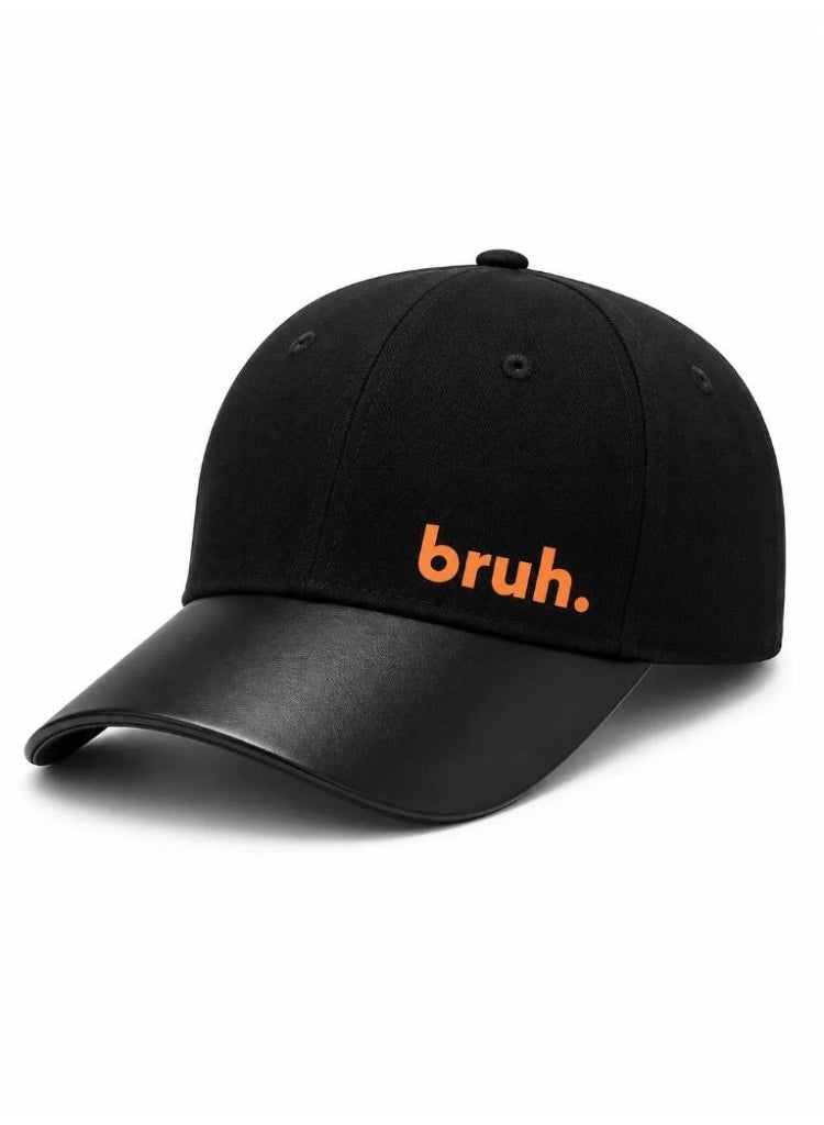 Monkey Troopers Bruh Printed Baseball Cap Premium Polyester Material Adjustable Cap with Metal Buckle Strap Streetwear Fashion Hat with Front Bruh Logo & Back MT Embroidery - Image 1