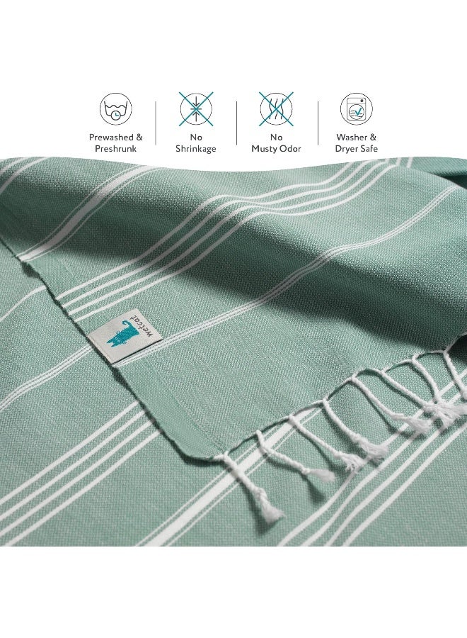 WETCAT Turkish Beach Towel Oversized 38x71 100 Turkish Cotton Made in Turkey  Sand Free Extra Large Ultra Soft Quick Drying Compact  Lightweight for Travel  Teal - Image 3