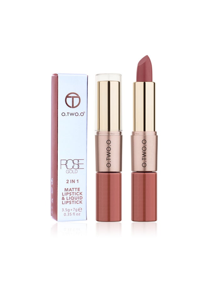O.TWO.O Double Lipstick 9107 Velvet Matte Lip Gloss Lipstick 2 In 1 12 Color Lip Glaze Outlet - Image 4