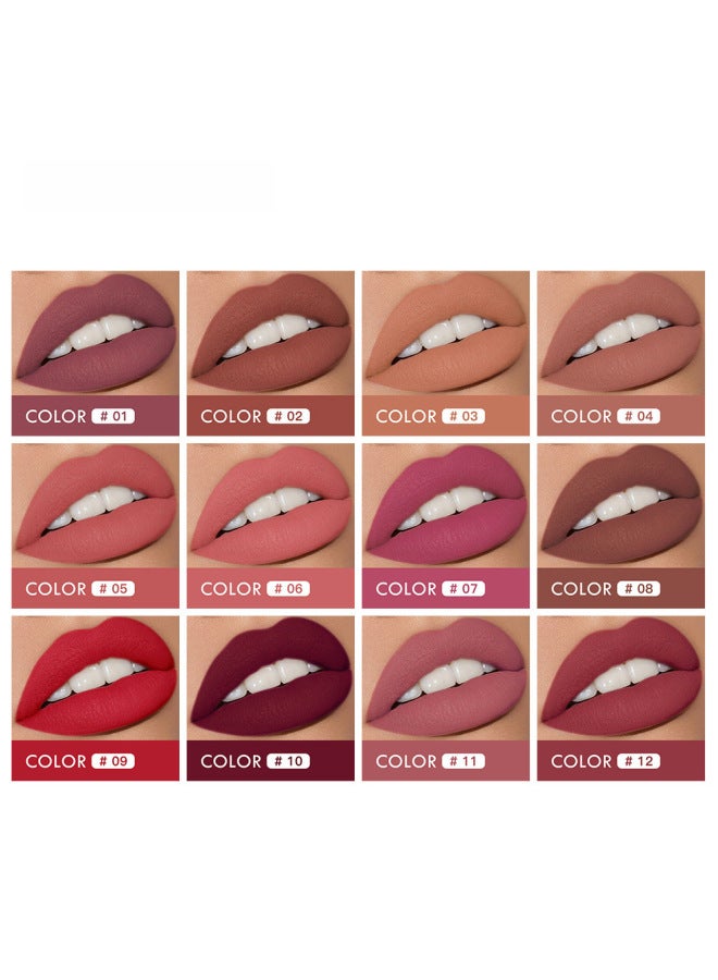 O.TWO.O Double Lipstick 9107 Velvet Matte Lip Gloss Lipstick 2 In 1 12 Color Lip Glaze Outlet - Image 2