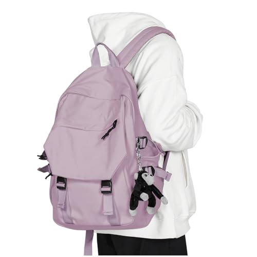 coowoz College Backpack Waterproof Black College Bags For Women Lightweight Travel Rucksack Casual Daypack Laptop Backpacks For Men Women(Pink Purple) - Image 1