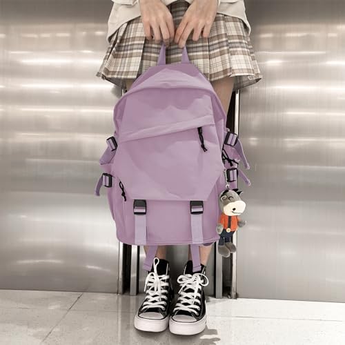 coowoz College Backpack Waterproof Black College Bags For Women Lightweight Travel Rucksack Casual Daypack Laptop Backpacks For Men Women(Pink Purple) - Image 5